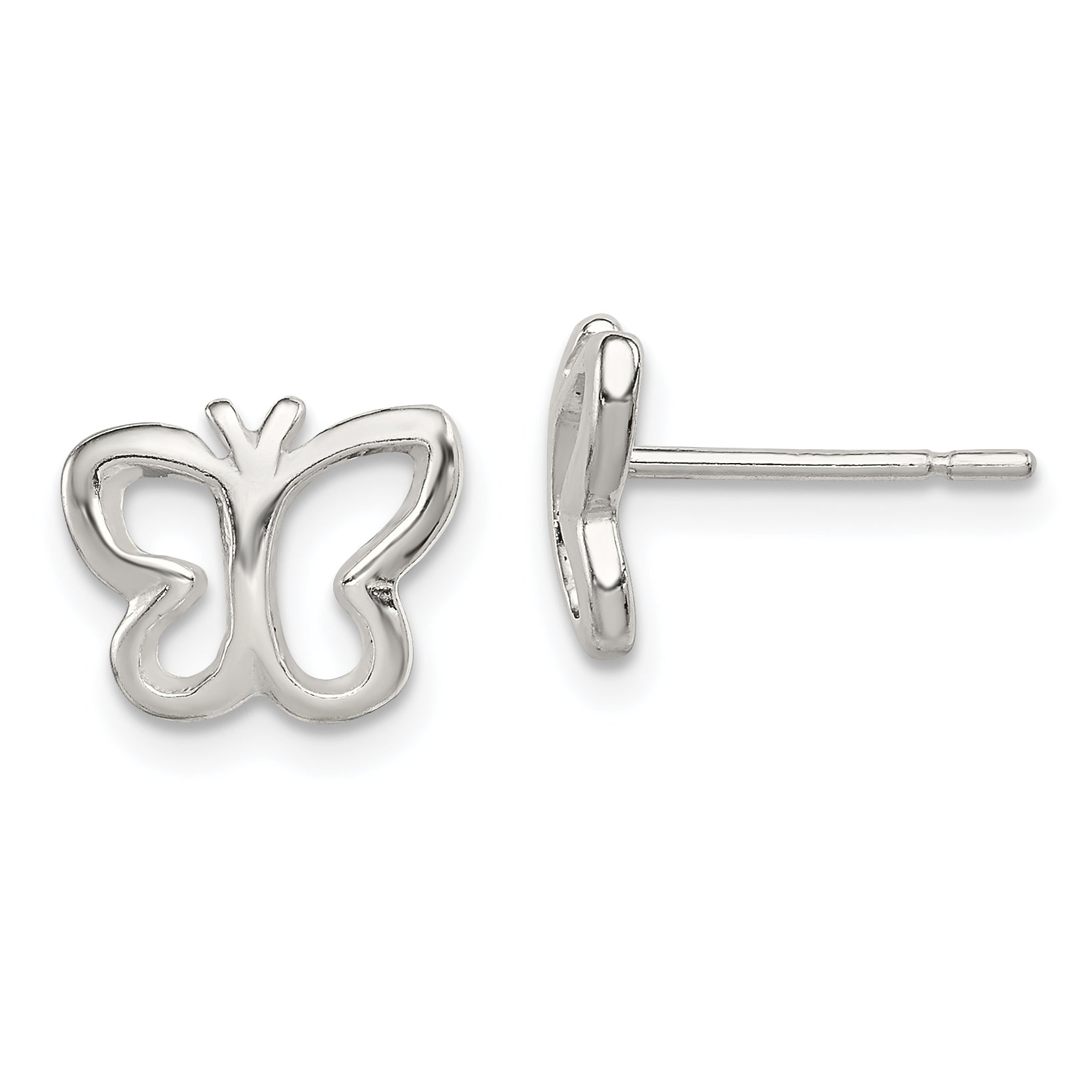 Sterling Silver Polished Butterfly Children's Post Earrings Main image
