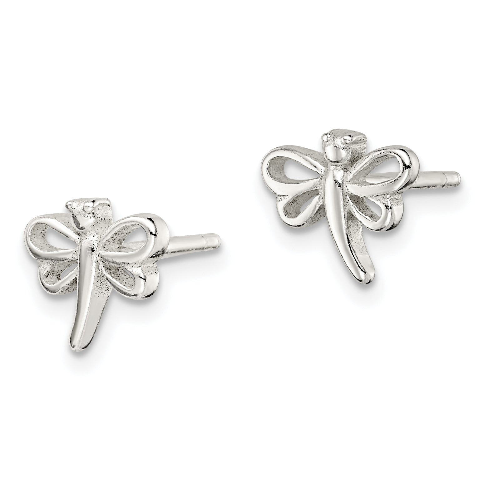Sterling Silver Polished Dragonfly Children's Post Earrings Secondary image