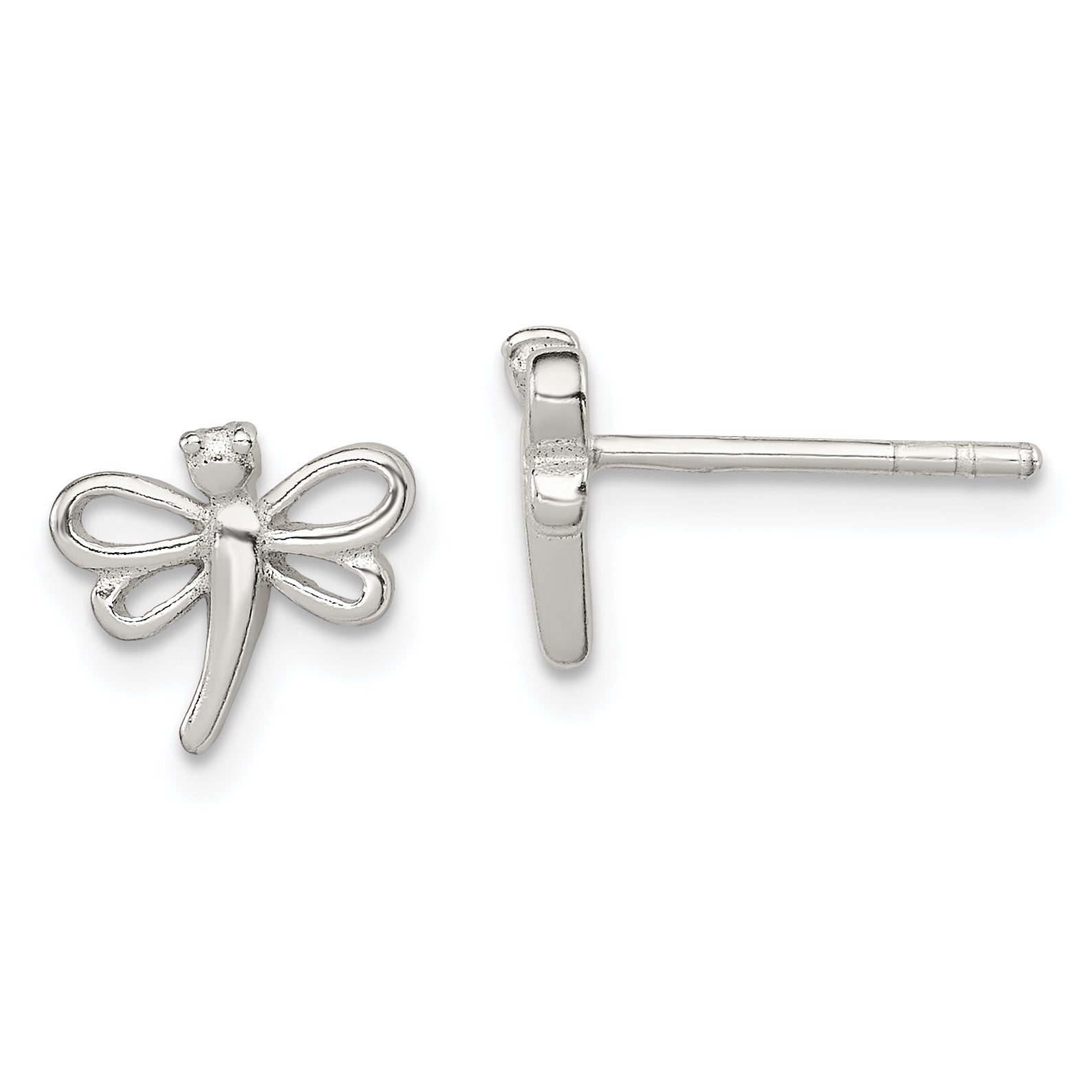 Sterling Silver Polished Dragonfly Children's Post Earrings Main image