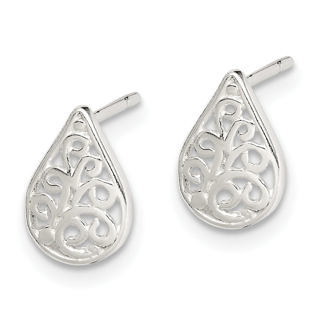 Sterling Silver Filigree Post Earrings Secondary image