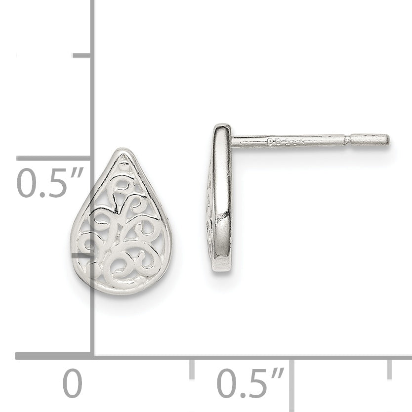 Sterling Silver Filigree Post Earrings