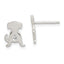 Sterling Silver Polished CZ Dog Post Earrings