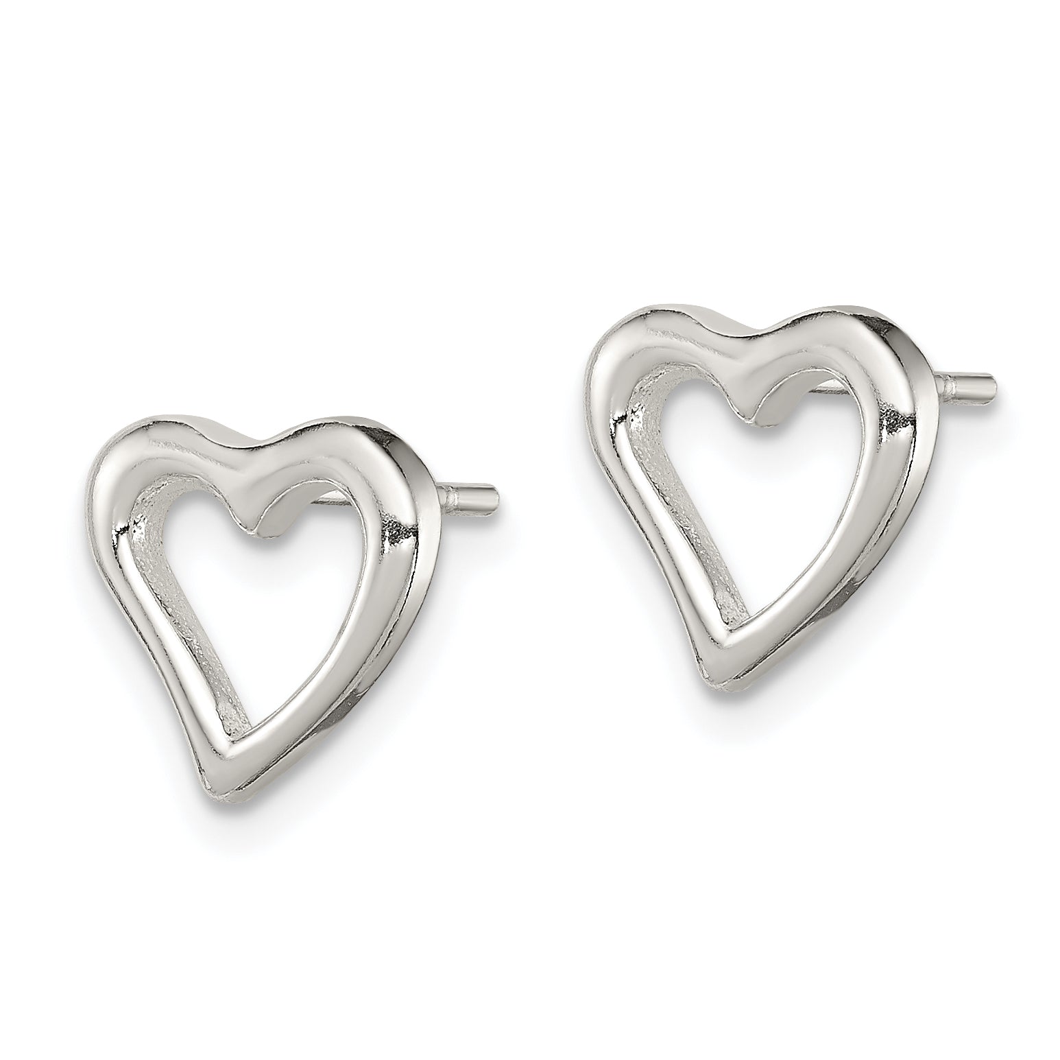 Sterling Silver Heart Post Earrings Secondary image