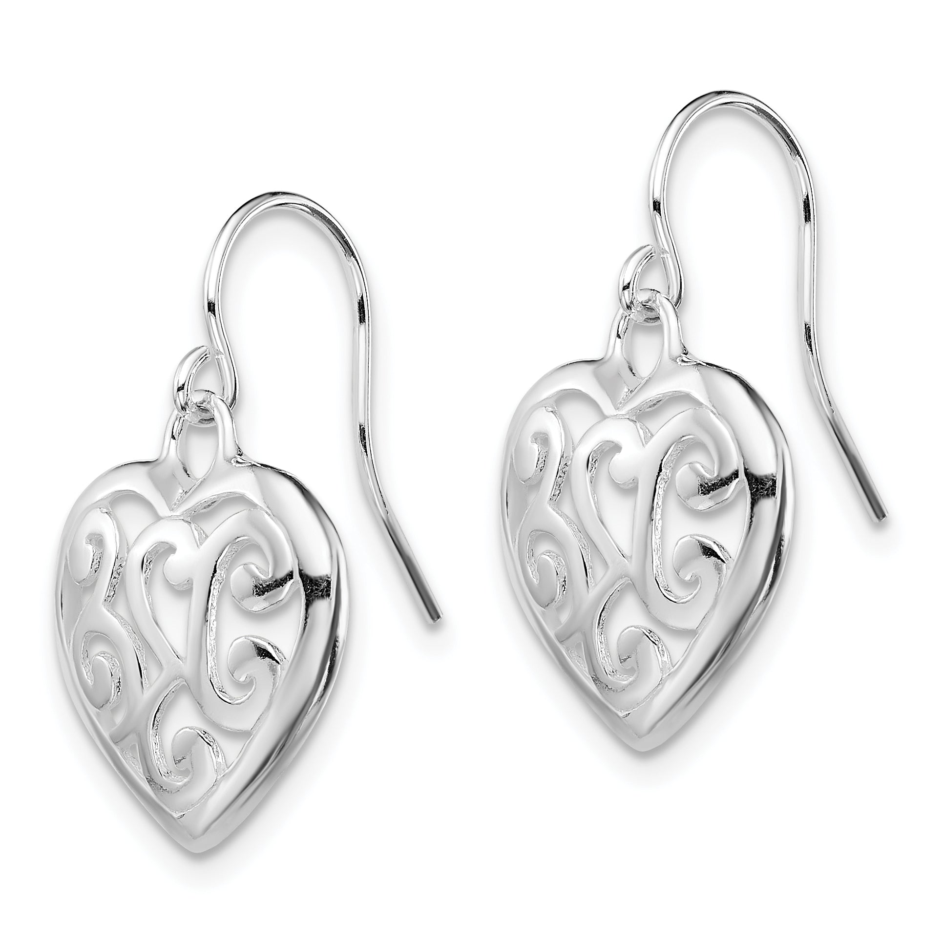 Sterling Silver Rhodium Plated Shepherd Hook Earrings Secondary image