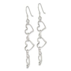 Sterling Silver Heart Dangle Shepherd Hook Earrings