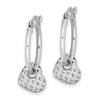 Moveable Heart Hoop Earrings in Sterling Silver