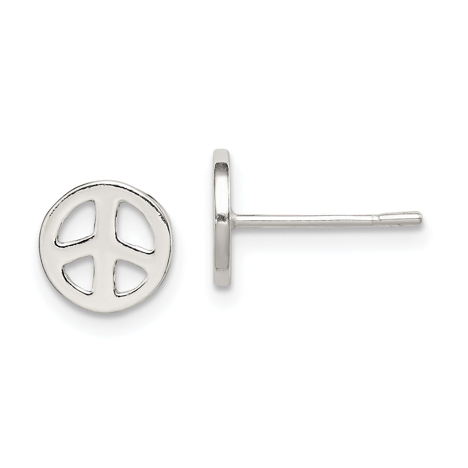Sterling Silver Peace Sign Post Earrings Main image