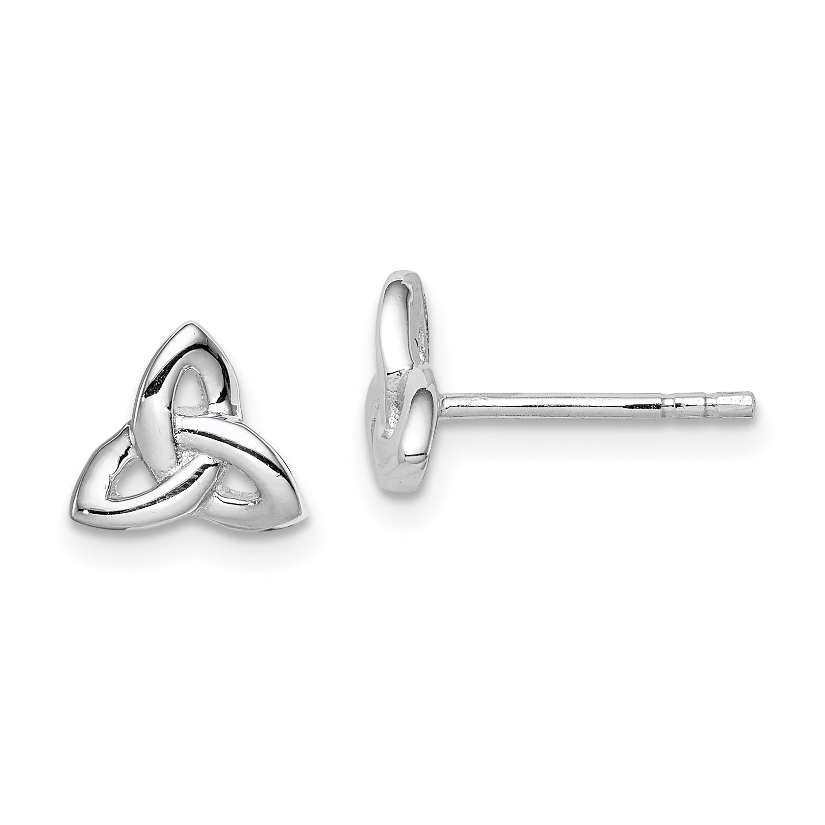 Sterling Silver Rhodium-plated Trinity Symbol Post Earrings Main image