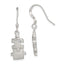 Sterling Silver Polished CZ Puzzle Pieces Dangle Earrings