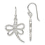 Sterling Silver CZ Dragonfly Shepherd Hook Earrings