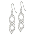 Sterling Silver Polished & Twisted Intertwined Dangle Earrings