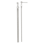 Sterling Silver Polished Fancy Long Linear Post Dangle Earrings