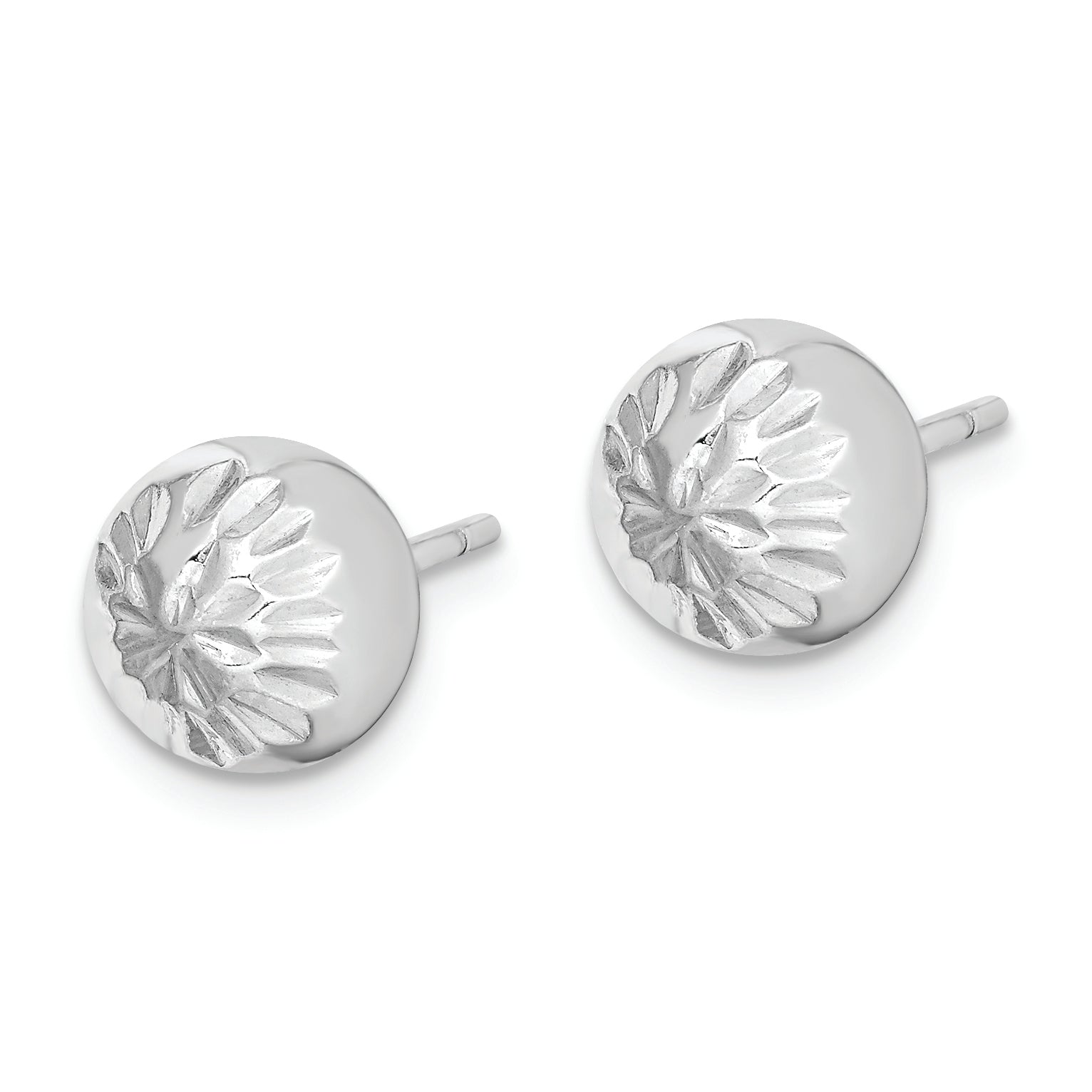 Sterling Silver Rhod-plated Diamond Cut 8mm Ball Post Earrings Secondary image