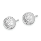 Sterling Silver Rhod-plated Diamond Cut 8mm Ball Post Earrings