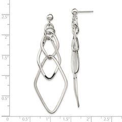 Sterling Silver Polished Geometric Post Dangle Earrings