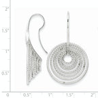 Sterling Silver Rhodium-plated D/C Concentric Circles Dangle Earrings