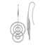 Sterling Silver Rhodium Plated D/C Circles Dangle Earrings