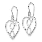 Infinity Open Heart Dangle Earrings in Sterling Silver
