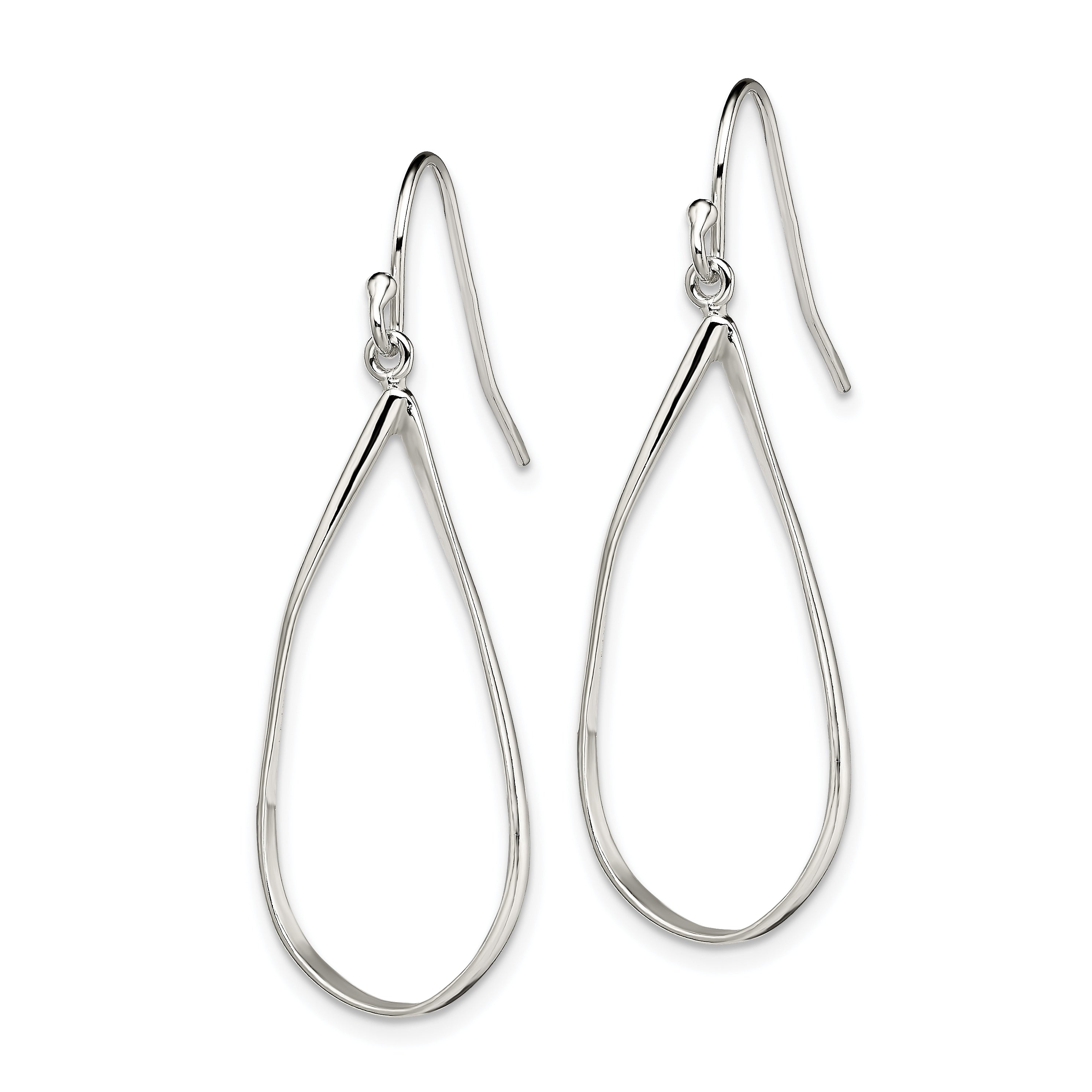 Sterling Silver Polished Teardrop Dangle Earrings Secondary image