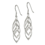 Sterling Silver Polished Fancy Twisted  & Intertwined Dangle Earrings