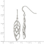 Sterling Silver Polished Fancy Twisted  & Intertwined Dangle Earrings