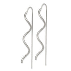 Sterling Silver Polished Spiral Dangle Earrings