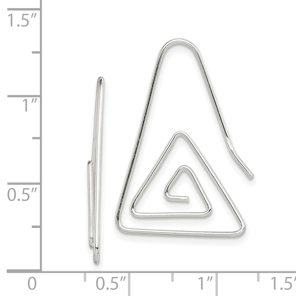 Sterling Silver Rhodium-plated Hook Triangle Earrings