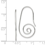 Sterling Silver Rhodium-plated Hook Swirl Earrings