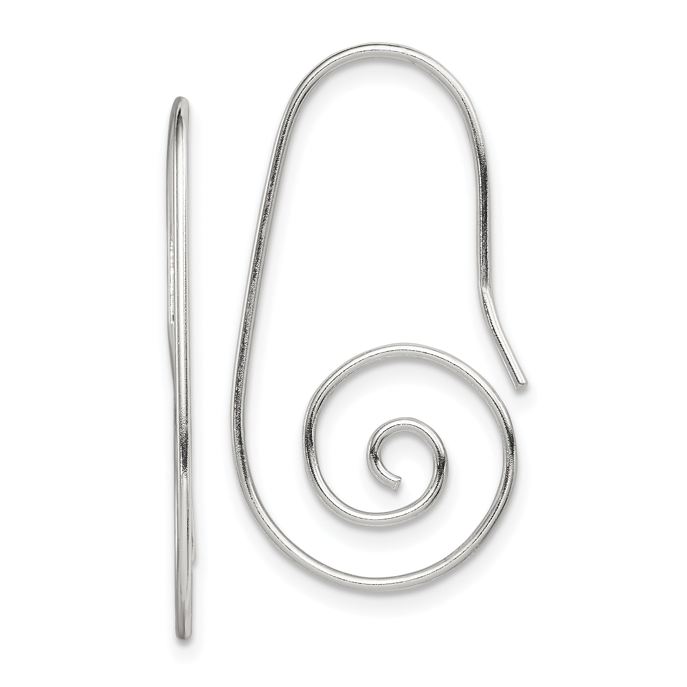 Sterling Silver Rhodium-plated Hook Swirl Earrings Main image