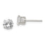 Sterling Silver Polished Round 6mm CZ Snap Set Stud Earrings