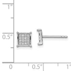 Sterling Silver Rhodium-plated Polished PavÃƒÂƒÃ‚Â¢ÃƒÂ¢Ã¢Â€ÂšÃ‚Â¬ÃƒÂ…Ã‚Â¡ CZ Square Post Earrings