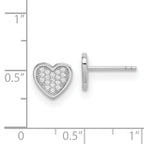 Sterling Silver Rhodium-plated CZ PavÃƒÂƒÃ‚Â¢ÃƒÂ¢Ã¢Â€ÂšÃ‚Â¬ÃƒÂ…Ã‚Â¡ Heart Post Earrings