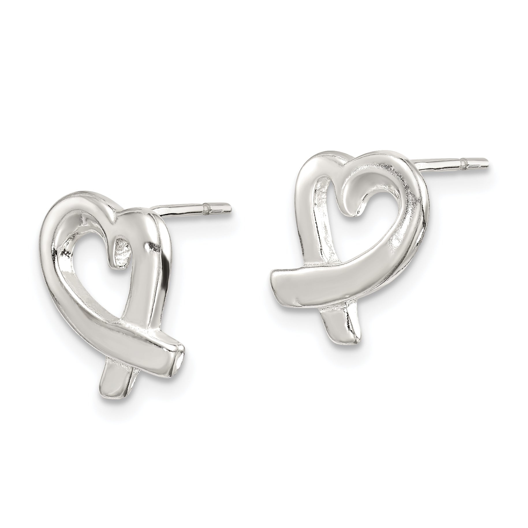 Sterling Silver Heart Earrings Secondary image