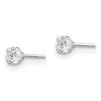Sterling Silver 4pc Post Stellux Crystal Earring Set