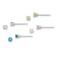 Sterling Silver 4pc Post Stellux Crystal Earring Set