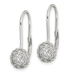 Sterling Silver Rhodium-plated CZ Leverback Earrings
