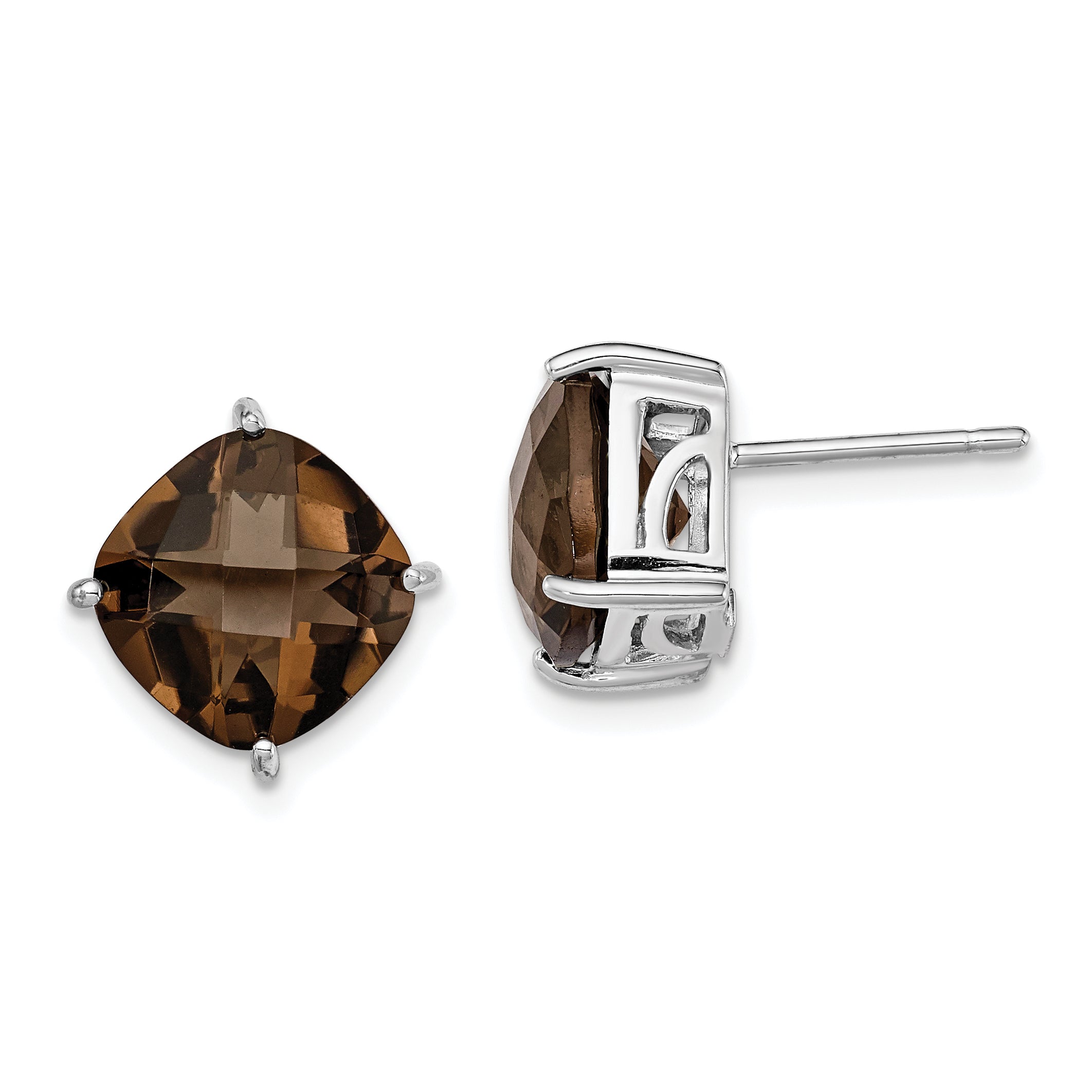 Sterling Silver Rhodium-plated Smoky Quartz Earrings Main image
