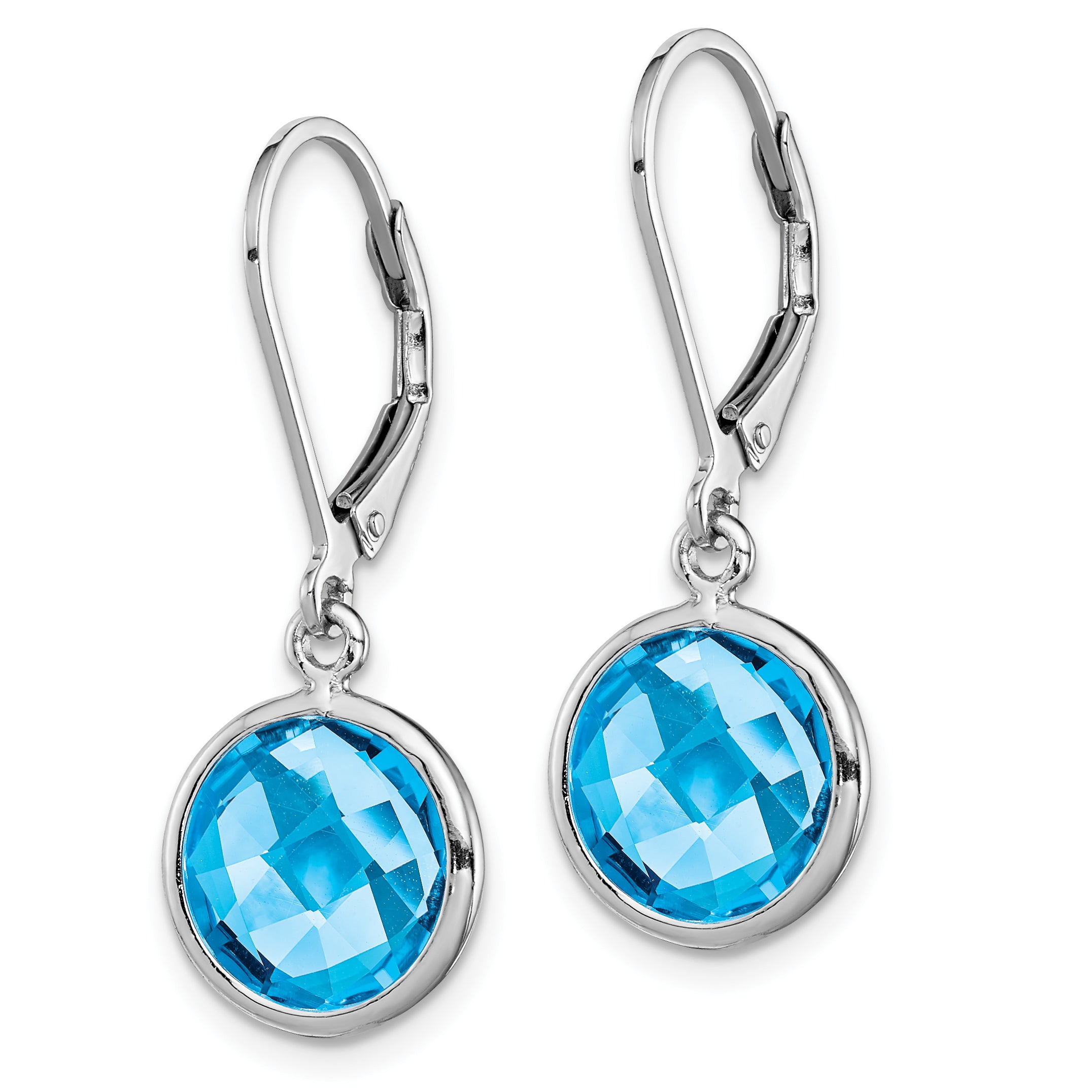 Sterling Silver Rhodium-plated Blue Topaz Earrings Secondary image