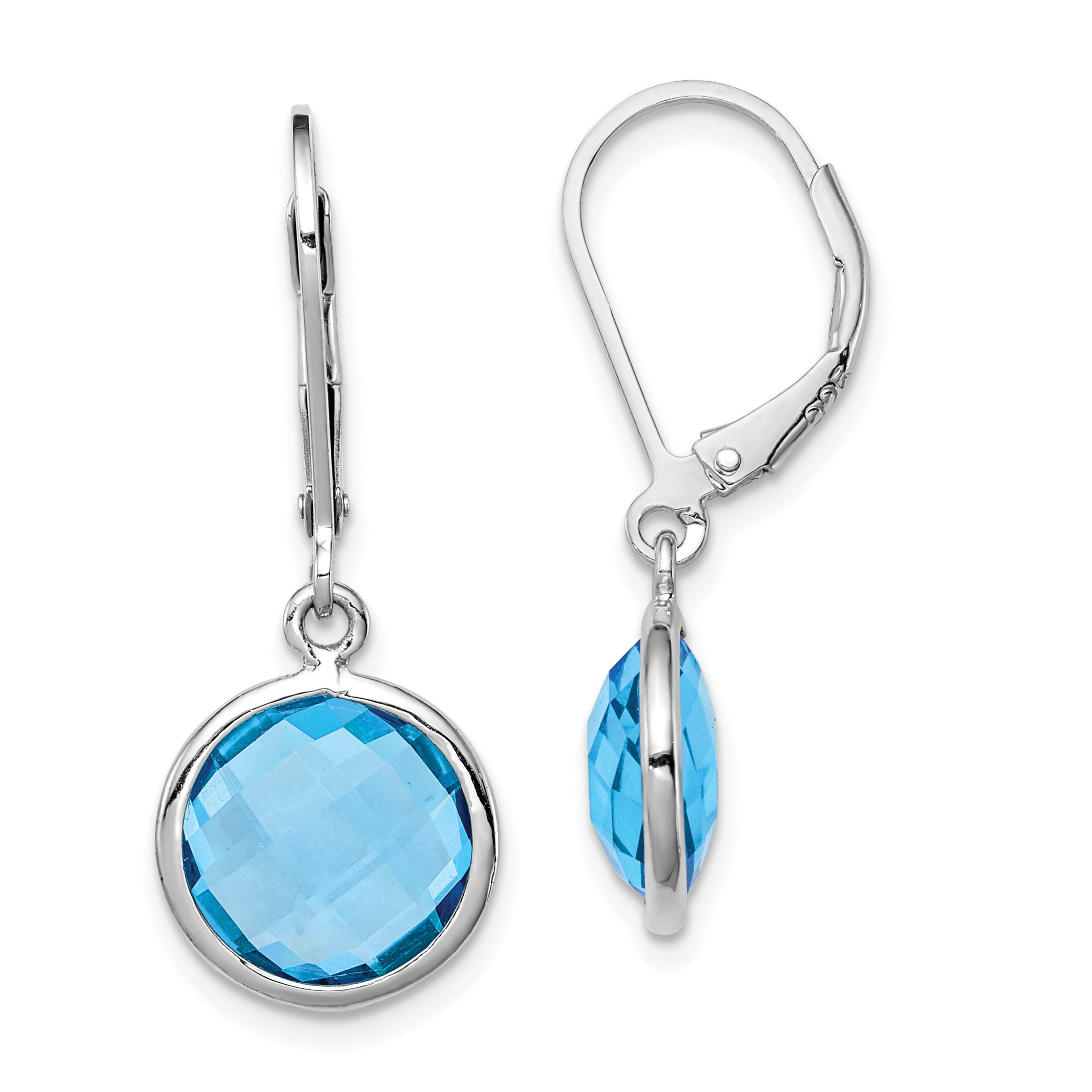 Sterling Silver Rhodium-plated Blue Topaz Earrings Main image