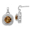 Sterling Silver Polished Whiskey Quartz Post Dangle Earrings