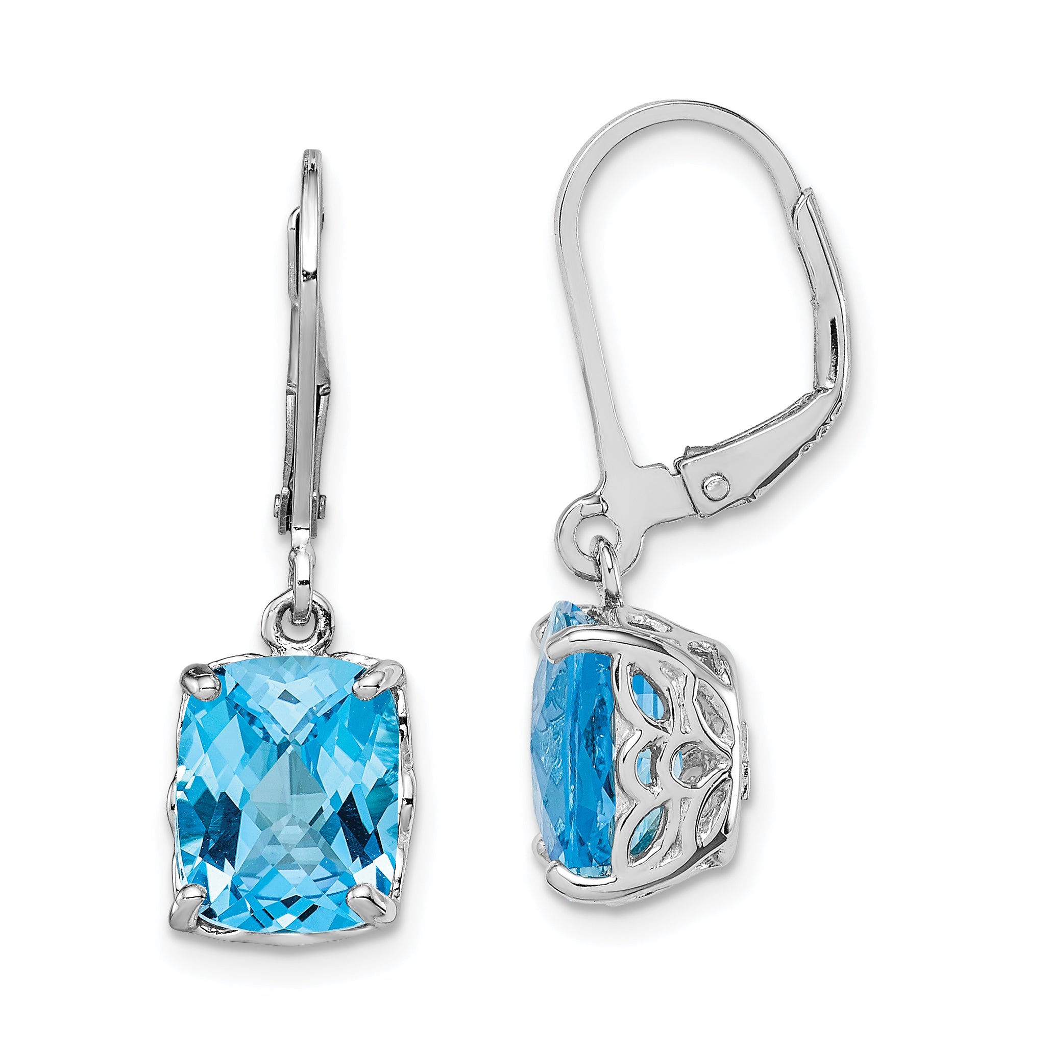 Sterling Silver Rhodium-plated Blue Topaz Earrings Main image