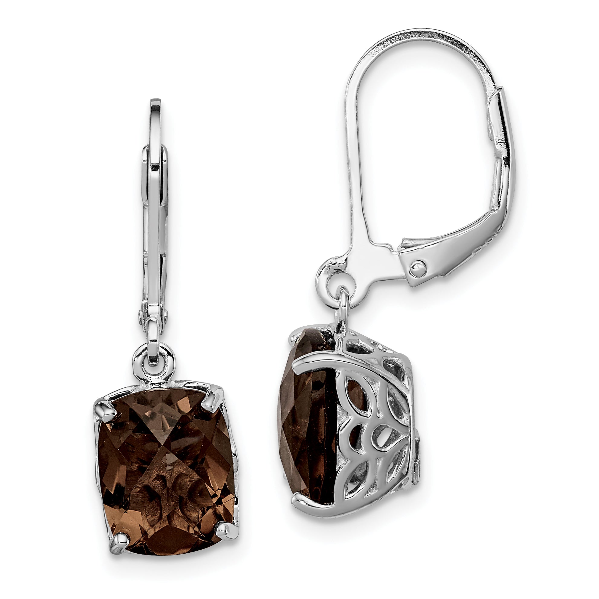 Sterling Silver Rhodium-plated Smoky Quartz Earrings Main image