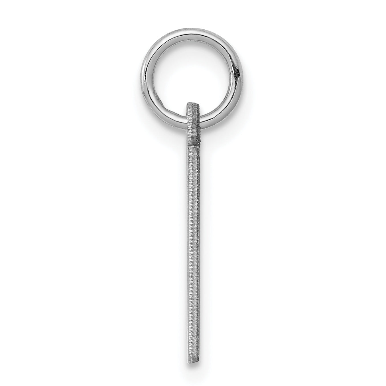Sterling Silver/Rhodium-plated Elongated Polished Number 0 Charm Secondary image