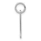 Sterling Silver/Rhodium-plated Elongated Polished Number 1 Charm