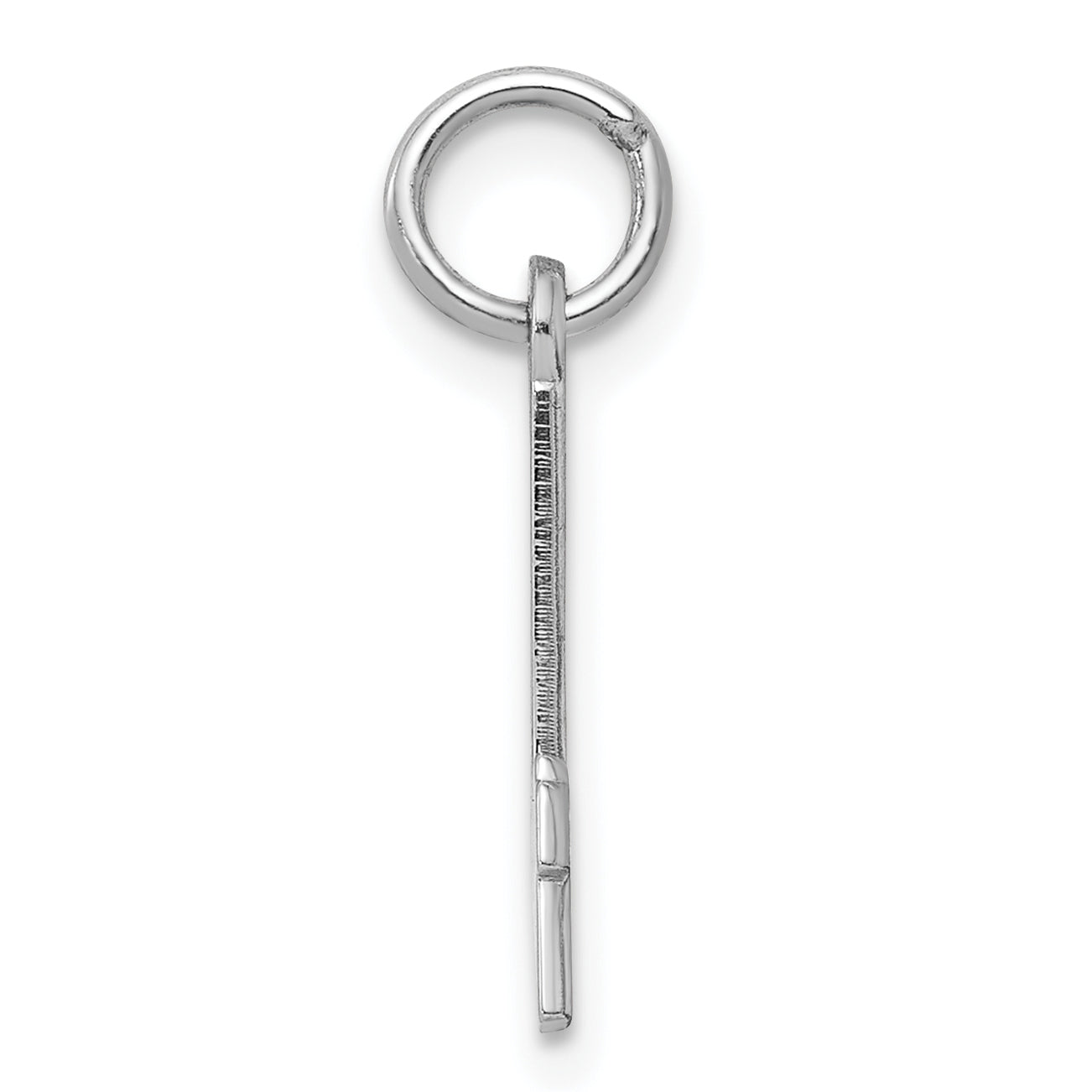 Sterling Silver/Rhodium-plated Elongated Polished Number 4 Charm Secondary image