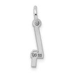 Sterling Silver/Rhodium-plated Elongated Polished Number 4 Charm