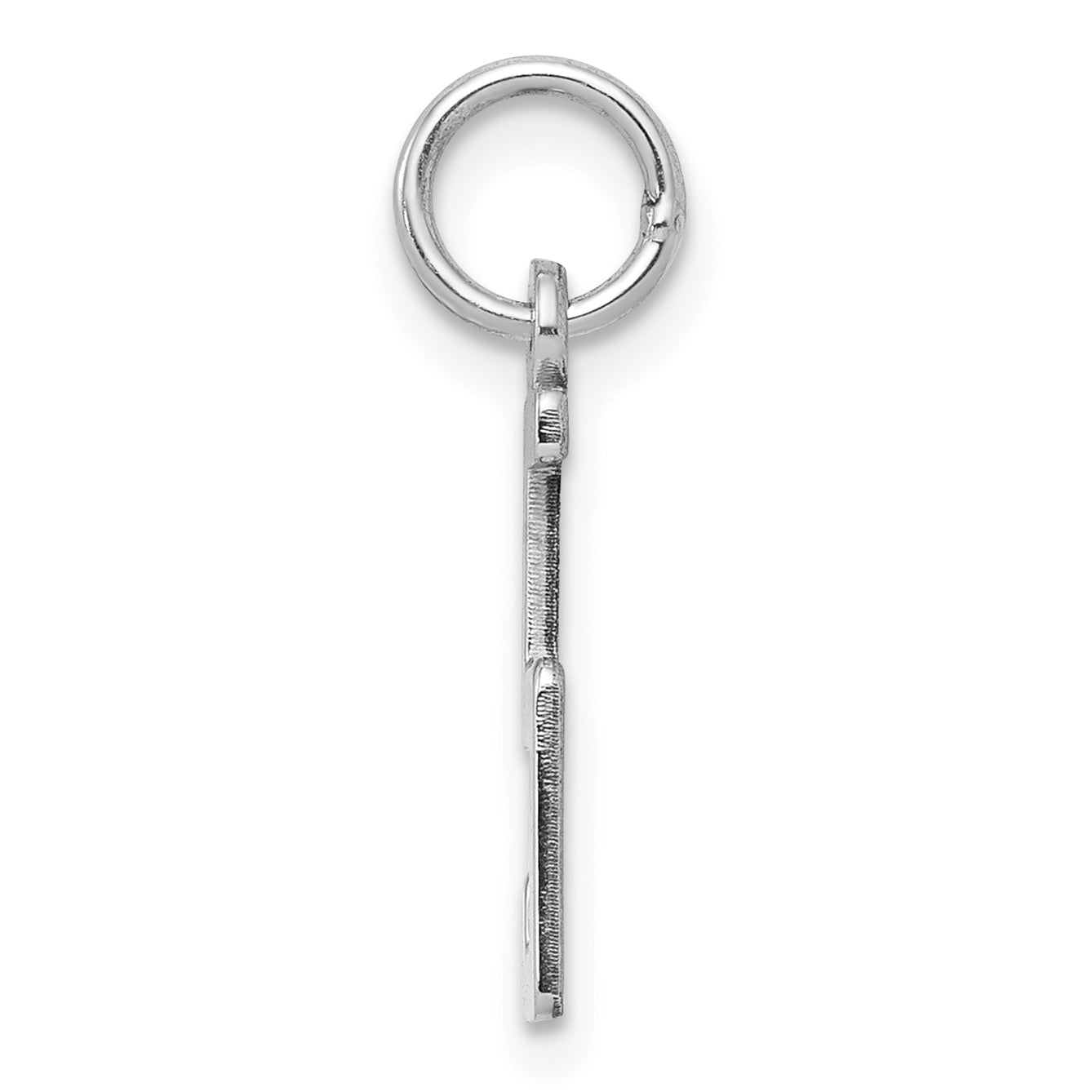 Sterling Silver/Rhodium-plated Elongated Polished Number 5 Charm Secondary image