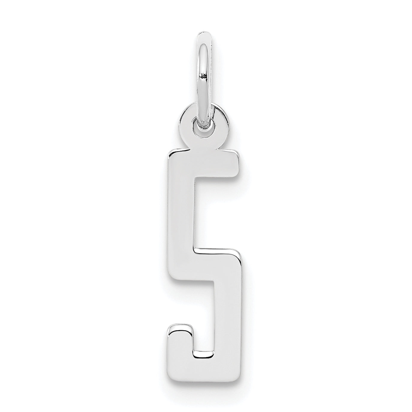 Sterling Silver/Rhodium-plated Elongated Polished Number 5 Charm Main image