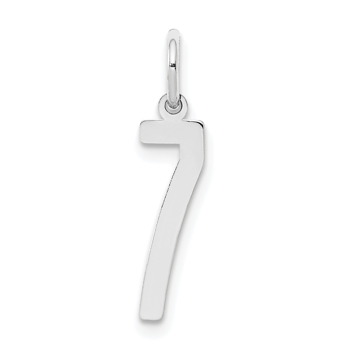Sterling Silver/Rhodium-plated Elongated Polished Number 7 Charm Main image