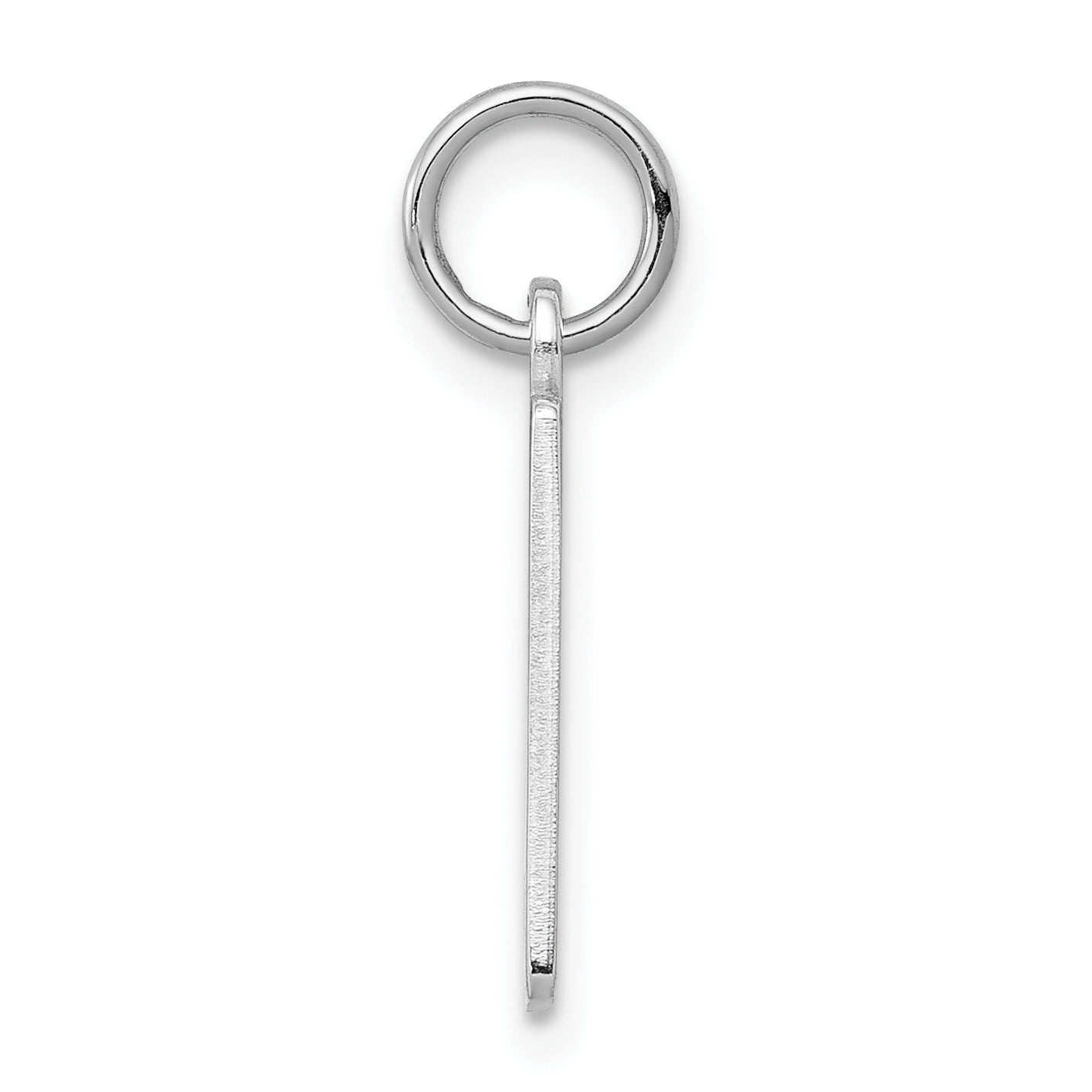 Sterling Silver/Rhodium-plated Elongated Polished Number 9 Charm Secondary image